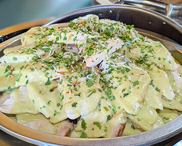 Fresh fish with coconut curry sauce