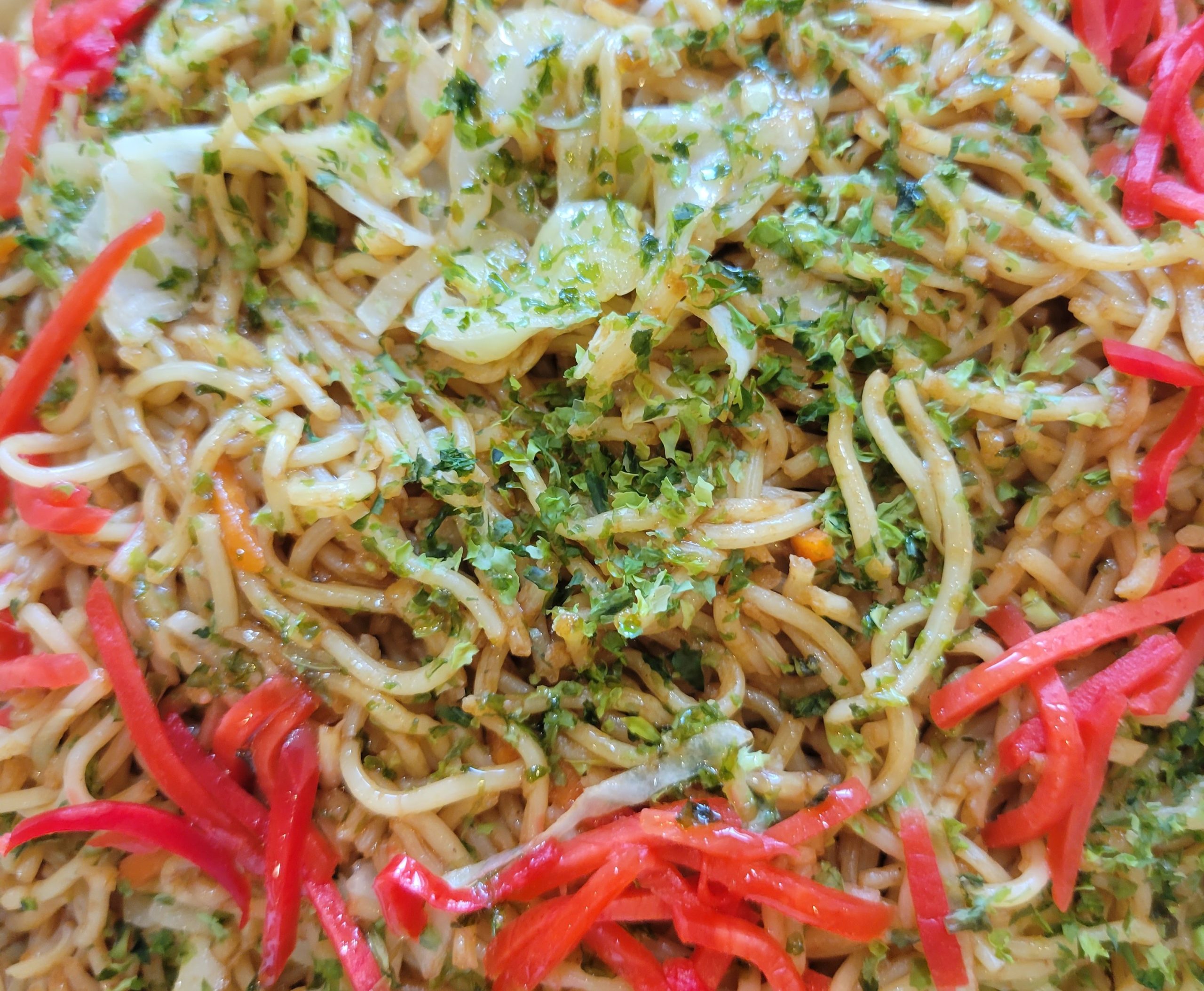Sauced yakisoba noodles